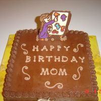 An Artist's Birthday Cake It is 1/2 chocolate 1/2 vanilla, buttercream icing, chocolate transfer easel. Thanks 4 lookin!