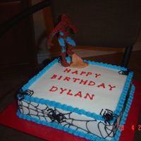 Choc Spiderman Choc transfer spiderman with buttercream accents