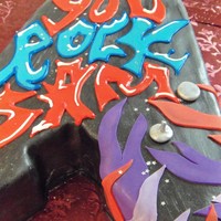 You Rock! Electric Guitar cake to match party boy's paper products and "You Rock" Theme. Guitar shaped to match b-day boy's...