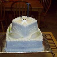 Calla Lily Wedding Cake All buttercream, made for a friend's wedding