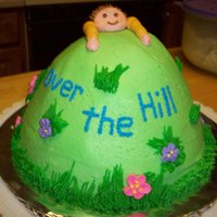 Over The Hill All buttercream except royal icing head and flowers.