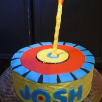 Target And Arrow Cake For my son, who got a beginner's bow and arrows for his 8th birthday.