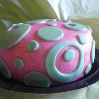 Circle Shmirkle 6" covered in fondant. One of the 12 sunday school cakes.