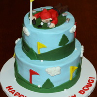 Golf And Beer Cake This is similar to a design I've done before but this time my customer wanted the golfer to have a club in one hand a beer can in the...