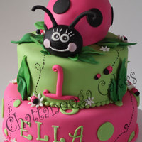 Ella's First Birthday (Lady Bug) This design was inspried by "Fantasticakes" Lady Bug Cake (Thanks for your help C&eacute;cile!) My customer wanted Lime Green...