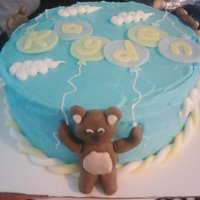 Bear And Balloons Baby Shower Cake BC and fondant accents. Fondant bears