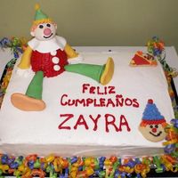 Clown Cake The clown was made out of cake, and fondant.