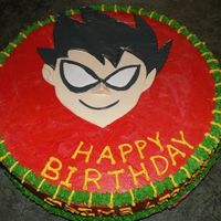 Robin From Teen Titans Cartoons I made this cake for my husband's 29th birthday. buttercream and fondant.