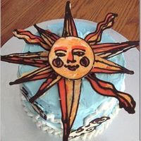 Whimsical Bakehouse Inspired Sun Cake Yellow cake with lemon buttercream and fresh raspberry filling. Bakehouse buttercream recipe and chocolate transfers.