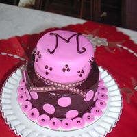 Chocolate And Pink This cake was one problem after another. Chocolate icing wouldn't smooth, fondant cracked, I couldn't get it level. It is for a...