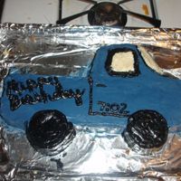 The Truck I'm not so good with writing on cakes but i thought this one turned out really cute. I just cut the shape and went with it.