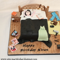 Messy Room Cake A messy room themed cake for a lady