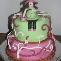 Baby Shower This has been my FAVORITE cake so far.......1st one that is totally done in fondant. I was told the picture doesn't do it justice but...