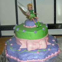 Tinkerbell my first tiered cake .........