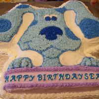 Blues Clues Made with Wilton's shaped pan.