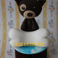 Big Headed Pupster! This cute design is from Planet Cake (Cupcake).His football head just cracks me up!