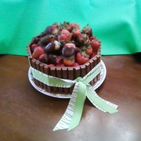 Patty's Birthday Cake This is a yellow cake with chocolate fudge frosting, raspberry filling. The cake is than covered all around the sides with Kit Kat bars and...