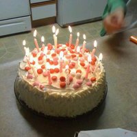 Red Velvet Cake This cake was a Birthday cake for my daughter Gabby. It was a red velvet cake with vanilla buttter cream, it has m&m on top of it....