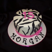 Zebra Print Zebra Cake for my friends 15yr old daughter who shares my bday!