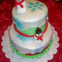 Christmas Birthday Cake this was made for my mom.