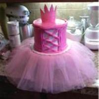 Princess Cale buttercream icing with fondant crown -- Actual tutu- gave to birthday girl