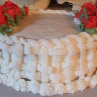 Basketweave With Fondant Red Roses This is another cake that I made for the elementary schools fall festival. I even got a comment from one of the people that was looking at...