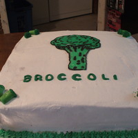 Broccoli Groom's Cake Groom's cake. The groom's name is Brock. The bride wanted it as a joke because they pick on him and call him broccoli.