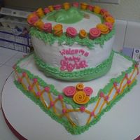 Cousin's Baby Shower This cake was vanilla WASC with banana cream filling, frosted with buttercream with fondant and gumpaste accents. My bottom tier was...