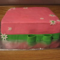 Wedding Shower Taken before the lettering was put on. The wedding colors were green and pink and the flower was daisy.