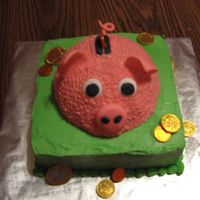 Piggy Bank Cake Pig cake for a meeting at work (a bank).