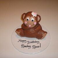 Monkey Mars Cake Last minute cake for a girl's birthday. Made with Wilton 3-D bear pan and decorated in buttercream.