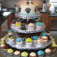 Party For The Pups This is a cake/cupcakes I did for my niece and nephews b-day. The party was a puppy theme. I also included a few of the puppies I made from...