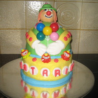 Clown Cake This cake was my 3rd Fondant cake. Made for a two year old girl for her Birthday.