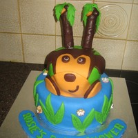 Jungle Theme Baby Shower Cake My fourth fondant cake. I made this cake for a friend who was having a jungle themed baby shower.