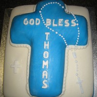 Christening Cake My fifth fondant cake. i was very nervous for this cake as I was Godmother aswell as the cake lady, so I had to produce a master piece! I...