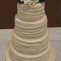 Kianachasecake The bride sent a photo of a cake from Pinkcakebox She wanted it to look like fabric wrapped around the cake. WACS with raspberry filling...