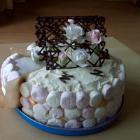 Marshmallow Birthday Cake Birthday cake I made for myself. One of my friends is lactose intollerant so I cut out a slice and used royal icing on it instead of...