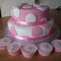 Girls 1St Birthday Cake this is my favourite cake i've made so far, coloured icing to match cupcake cases, and added luster dust to cake to make it sparkle...