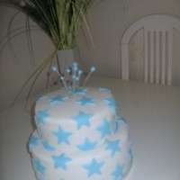 Blue Star Tiered 1St Birthday Cake made this for my friends little boys 1st birthday a variation on a pink star cake i've made before