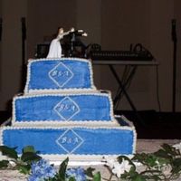 Blue Wedding Cake This is my last wedding cake as long as I have to work full time. Too much stress!!