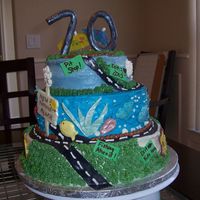 Road Of Life 70 Years Road of life cake for a friends fathers 70th birthday party. cream cheese icing and fondant decorations. Carrot cake and darn good...