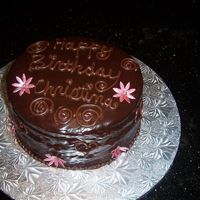 Chocolate Ganache Birthday Cake With Gumpaste Flowers 
