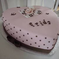 Christening Cake With Baby On Blanket 