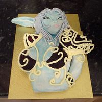 World Of Warcraft Night Elf Birthday Cake This was my first attempt using fondant -_-; My fiance plays WoW and I wanted to make him something special for his birthday. Hopefully...