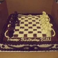 3D Chess Board I made this for my stepfather's 51st birthday. He loves playing chess so I thought it was pretty appropriate. Everything is edible...