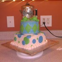 Frog Cake This was for my daughter's 4th bday. The only problem with the cake is that I forgot to get a 6" board for the top cake and had...