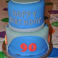 Mooney's Birthday I made this for my great-uncle's 90th birthday. He was a Marine, and on the sides I put the badge for his rank, and the emblem for his...