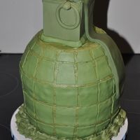 Grenade Cake Strawberry WASC with Indydebi's BC and fondant/gumpaste accents - for a birthday boy who loves all things explosive!
