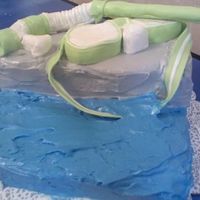 Scuba Mask This is a tres leches cake, I covered in BC, and made the scuba mask out of rice crispies and fondant.