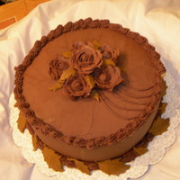 Chocolate Cake With Roses Still learning how to make Roses.